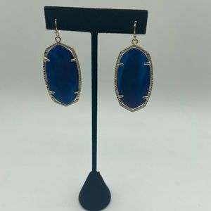Deep Blue and Gold Earrings